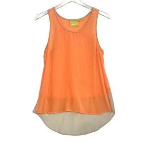 MAEVE ANTHROPOLOGIE 100% Silk Colorblock Silk Tank Size 8